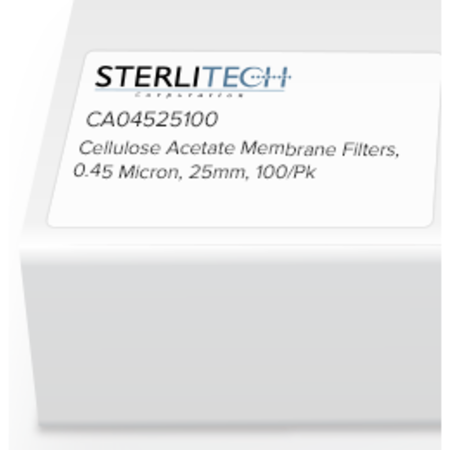 STERLITECH Cellulose Acetate Membrane Filters, 0.45 Micron, 25mm, PK100 CA04525100